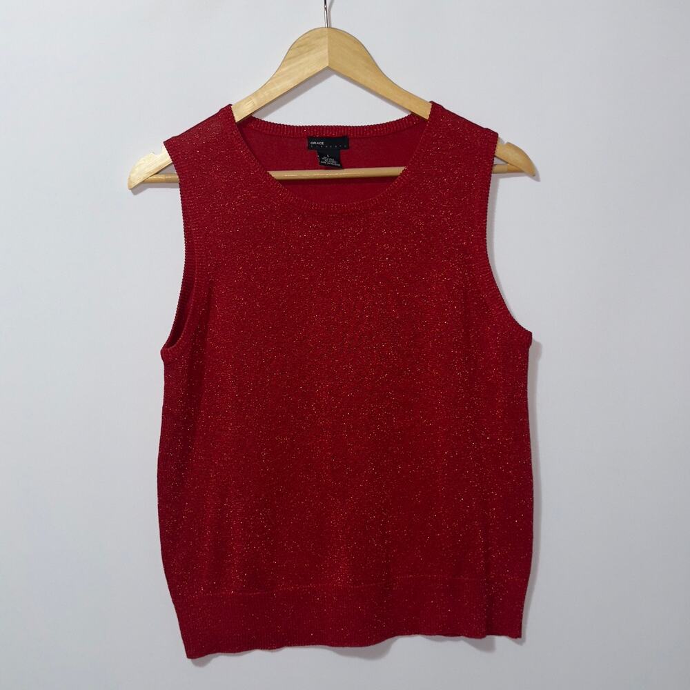 Grace elements red sweater vest women’s size large